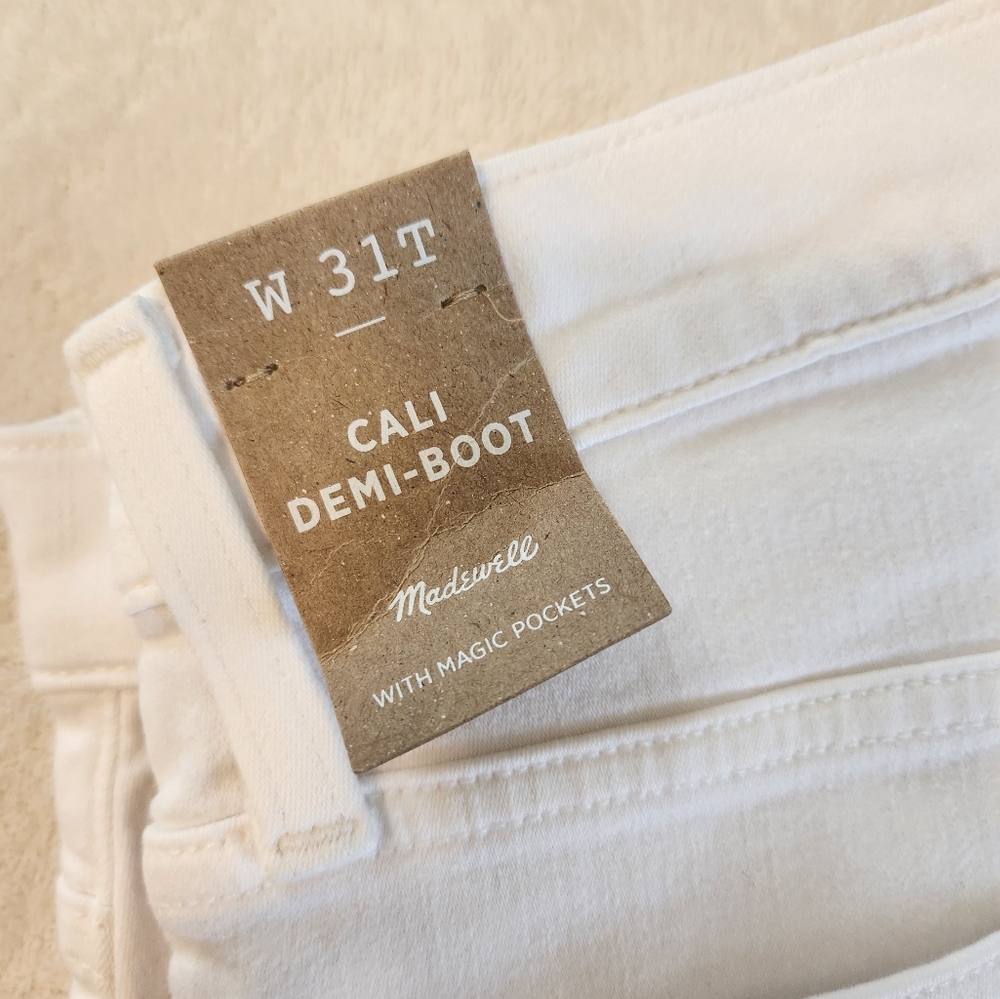 NWT Tall Madewell Cali demi-boot white jeans - Picture 2 of 7